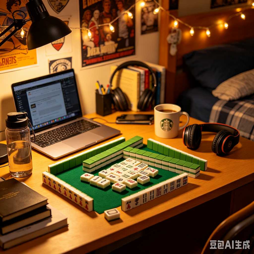 gradient green mahjong set