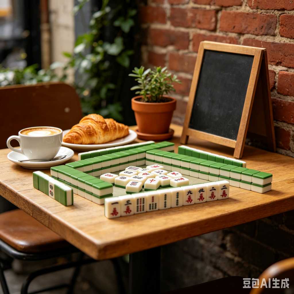 carved pattern mahjong set